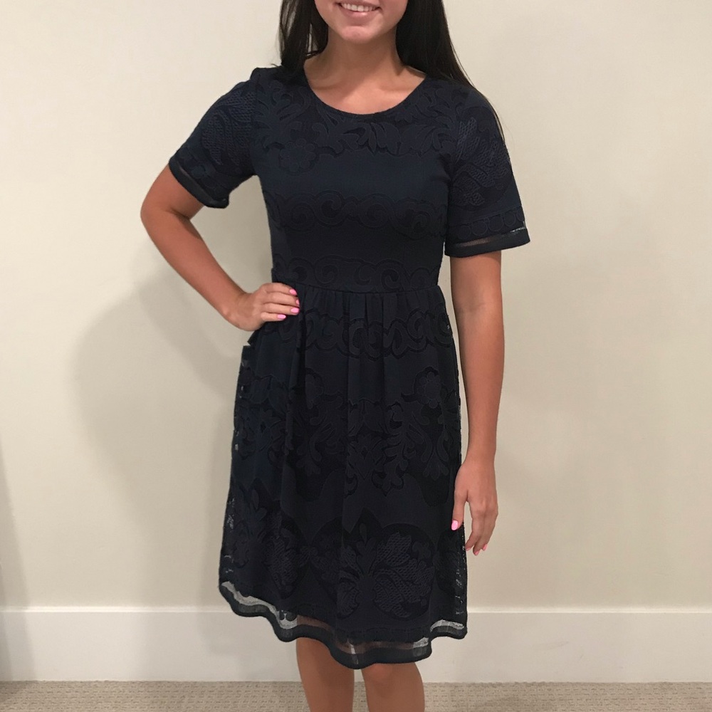 Modest Navy Blue Dress Polagram
